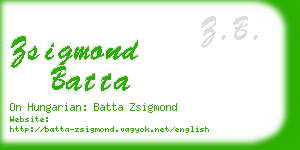 zsigmond batta business card